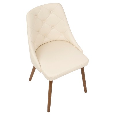 Giovanni Cream Faux Leather Upholstered Parsons Side Chair