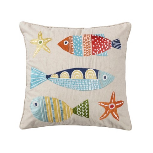 Fish plushies - Square Throw Pillow Cover