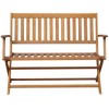 Garden Bench Natural Wood Brown Solid Acacia Wood Standard - 2 of 3