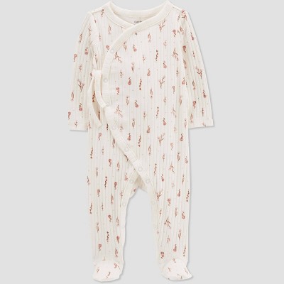 Image of Carter's Just One You®️ Baby Girls' Floral Jumpsuit - Oatmeal Heather 3M