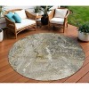 Taupe Brown And Beige Abstract Washable Indoor Outdoor Area Rug - 2 of 4