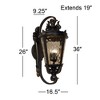 John Timberland Casa Marseille Rustic Outdoor Wall Light Fixture Veranda Bronze Ornate Scroll 36" Champagne Hammered Glass for Post Exterior Barn Deck - 4 of 4