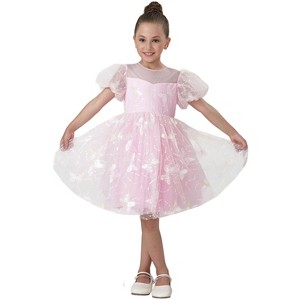 2Bunnies Girls 3-8Y Sparkly Butterfly Sequin Embellished Tulle Birthday Party Dress - 1 of 4