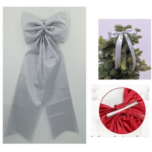 COZONY Satin Christmas Tree Topper Bow and Ribbon Bows Set - 1 of 4