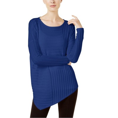 I.N.C International Concepts Womens Asymmetrical Knit Sweater, Blue, X-Small