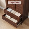 Armoire Wardrobe Closet with 2 Drawers,72" Wooden Tall Clothing Wardrobe Cabinet with Hanging Rod, Armoire with Doors Adjustable Shelves for Bedroom - 3 of 4