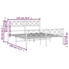 vidaXL Modern Metal Bed Frame with Supportive Slats, Headboard, Footboard - 3 of 4