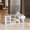 Storage Bench, Entryway Bench with Cushion, Drawer and Open Compartments, Bench with Storage, for Living Room, Bedroom, Closet - 4 of 4