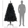 NAYSAYE 6ft Unlit Artificial Christmas Tree with 1000 PVC Branch Tips, Wide Xmas Tree, Metal Stand for Indoor Holiday Home Office Decor, Black - 3 of 4