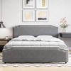 Velvet Upholstered Bed Frame with Rivet Tufted Headboard, Wood Slats Support Platform Bed for Bedroom Apartment - Noise Free - 2 of 4