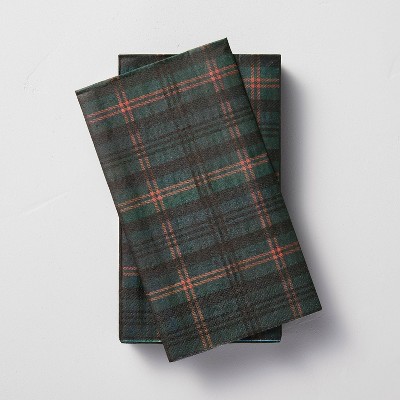 14ct Tartan Plaid Disposable 3-Ply Hand Towel Dark Green/Red - Hearth & Hand™ with Magnolia