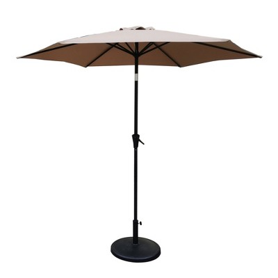 CAVINAS 8.8 FT Compact Aluminum Bistro Umbrella Small Sports Umbrella Outdoor Umbrellas for Patio with Base