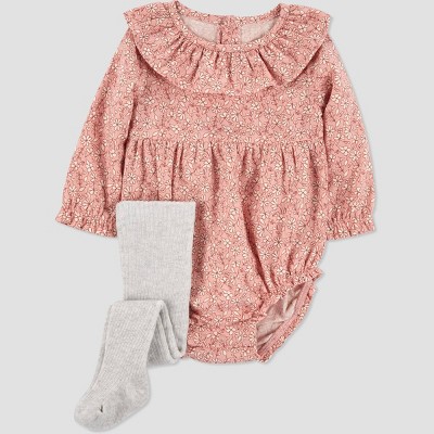 Carter's Just One You® Baby Girls' Ruffle Bubble Romper - Pink 3M