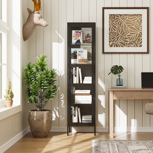 Mlezan 71" Display Cabinet:  Metal, Glass Doors, 4 Adjustable Shelves. Curio Case for Home, Office, or Pantry. Assembly Required. - 1 of 4