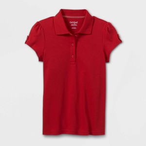 Girls' Short Sleeve Interlock Uniform Polo Shirt - Cat & Jack™ - 1 of 3