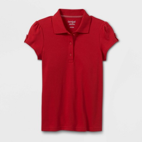 Girls red 2025 polo shirts