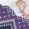 FIONECA Knit Style Snowflake Christmas Blanket with Purple Pattern Cozy Soft Holiday Throw 40x50 inches - 4 of 4