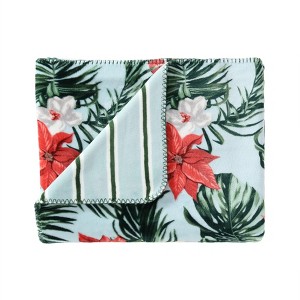 Tommy Bahama Festive Palms Red Throw Blanket - 1 of 4