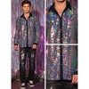 Lars Amadeus Men's Long Sleeves Button Down Disco Party Shiny Sequin Shirt - 4 of 4