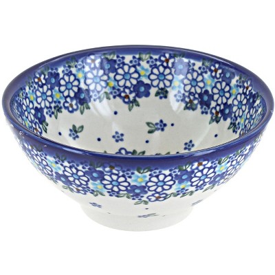 Blue Rose Polish Pottery Daisy Maze Rice Bowl