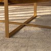 33.86"Modern Retro Splicing Round Coffee Table,Fir Wood Table Top with Gold Cross Legs Base - 4 of 4