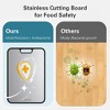 Dual-Sided Cutting Board, Stainless Steel, Wheat Straw PP, Suitable for Meat, Vegetables & Fruits,with Juice Groove, Gray - 4 of 4