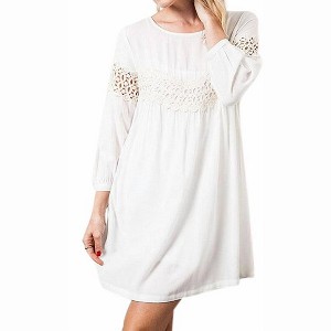 Women's Peak Of Lace Baby Doll Dress - KORI - 1 of 3
