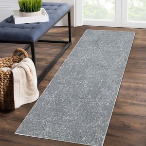 Textured Area Rug, Washable and Stain Resistant, Contemporary Farmhouse Carpet, Low Pile Accent, Non-Slip Front Door Mat for Living Room - 1 of 4