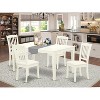 HomeStock 5-Pc Linen White Finish Solid Wood Top - Rectangular Dining Room Set - Seats 4 - 2 of 4