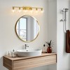 POWLIG 42.12" Gold Bathroom Vanity Light - Modern 6-Light Dimmable Fixture with Clear Glass Shades for Powder Room, Makeup Vanity - 2 of 4