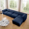 DOMETOUR Modular 4-Seat L-Shaped Sectional Sofa with Storage, Cylindrical Backrest & Armrests, Deep Seating, Blue - 2 of 4