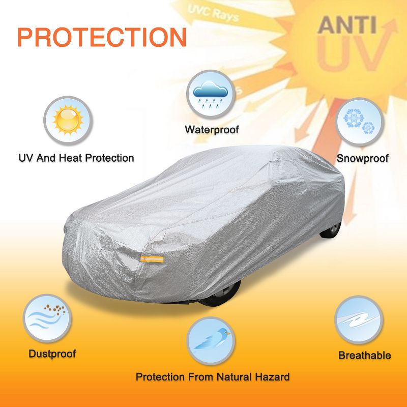 Unique Bargains Car Cover Waterproof Breathable Heat Resistant, 2 of 9