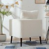 Barrel Chair,Chenille Accent Chair,Fabric Armchair Club Chair,Upholstered Arm Chair With Wood Legs,Waist Pillow,Padded Single Chair-Cuddlewood - 3 of 4