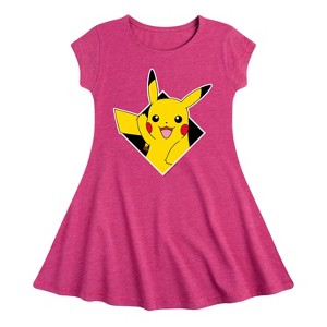 Girls' - Pokémon - Diamond Pikachu Fit & Flair Cap Sleeve Dress - 1 of 3