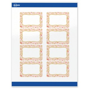 Avery Labels, 2" x 3", Gold-Pink Berries, Glossy, 80ct - 1 of 4