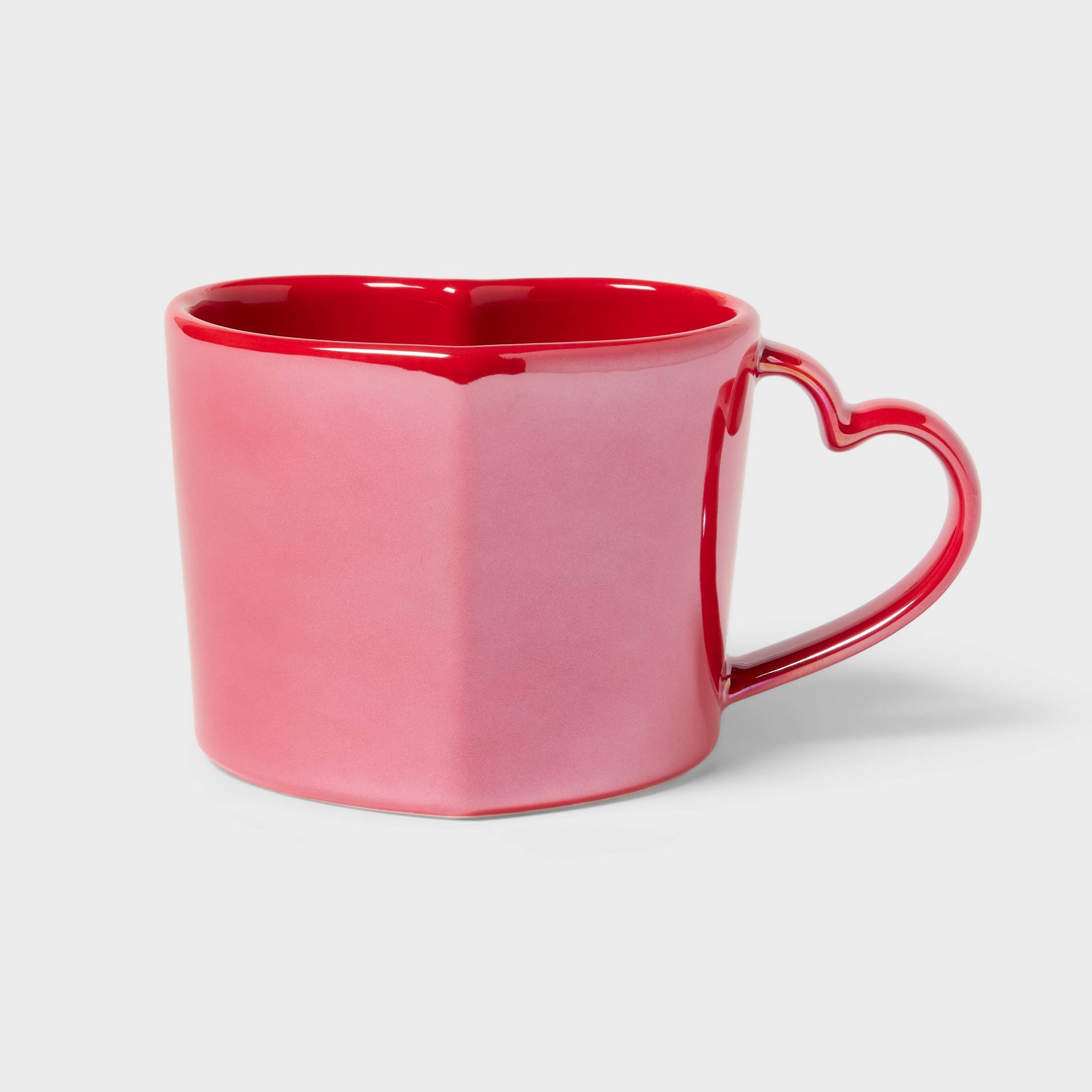 8 oz Stoneware Heart Handle Mug Red - Spritz™