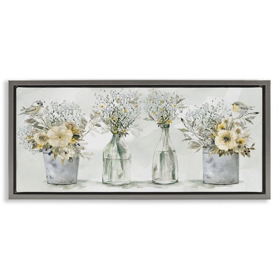 Stupell Industries Songbirds with Floral Bouquets, 25" x 11"
