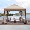 11x11 Foot Instant Gazebo, Double Roof Canopy with Removable Mesh Walls, Includes 4 Sandbags, Perfect for Backyard, Garden, Camping Events - 3 of 4