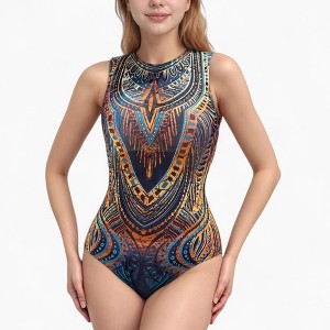 Anna-Kaci Women's One Piece Swimsuit with High Neckline and Sculpting Silhouette - 1 of 4