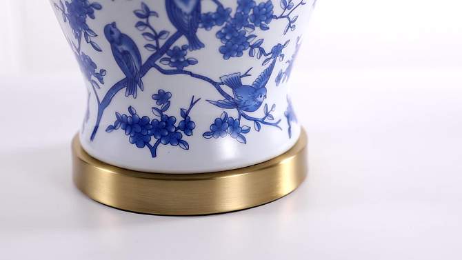 22&#34; (Set of 2) Penelope Chinoiserie Table Lamps (Includes LED Light Bulb) Blue/White - JONATHAN Y, 2 of 7, play video