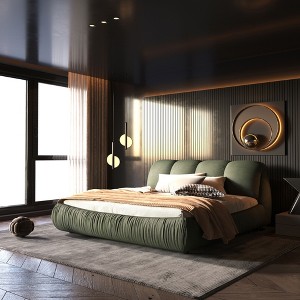 Sapphtopaz Bed Frame Luxury Upholstered Platform Bed with Oversized Padded Backrest and Solid Wood Frame, Solid Wood Slats, No Box Spring Needed - 1 of 4
