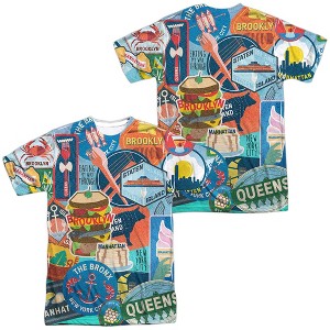 Men's New York City Eating Nyc (Front Back Print) Short Sleeve Costume T-Shirt - 1 of 4