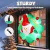 4 FT Christmas Inflatable Santa with Wreath Broke Out from Window Blow Up Hanging Inflatable Decoration for Window Decor Holiday Party Front Yard - 3 of 4