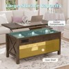 Buenhomino Lift Top Coffee Table, 4in1 Convertible Coffee Tables with LED Light and Charging Station, Farmhouse Coffee Table Converts to Dining Table - 4 of 4