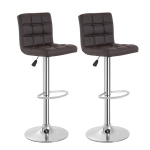 BestMassage Bar Stool  Set of 2 Kitchen Counter Stools for Kitchen Islands Home Bar, Brown - 1 of 4