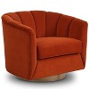CAVINAS Swivel Accent Chair with High Backrest and Sloped Arms, Upholstered Club Armchair with 360-Degree Base for Living Room, Bedroom - 4 of 4