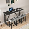 NicBex 4-Piece Bar Table Set for 3 Industrial Breakfast Table with Power Outlet and 3 Upholstered Bar Stools for Living Room - 4 of 4