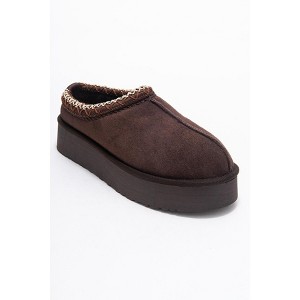 Avelia - Brown Suede Genuine Leather Thick-Soled Winter Slipper (Women) | Forever & Always Shoes - 1 of 4
