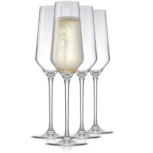 JoyJolt Layla Stemmed Champagne Flute Glasses - Set of 4 Champagne Glasses – 6.7 oz - 1 of 4