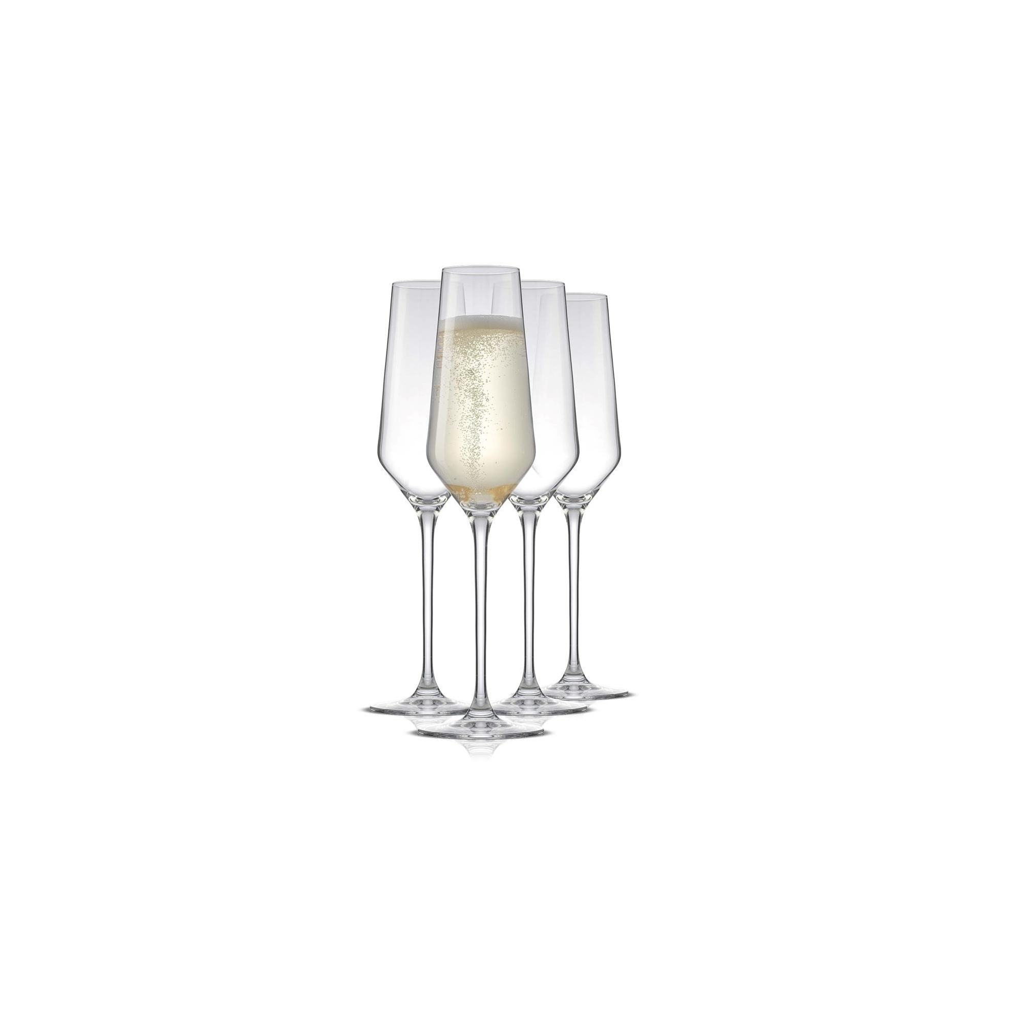 JoyJolt Layla Stemmed Champagne Flute Glasses - Set of 4 Champagne Glasses – 6.7 oz